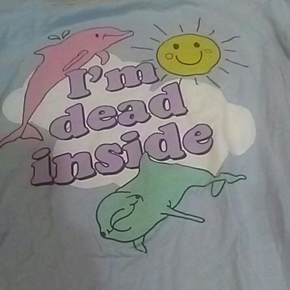 Light blue im dead inside dolphin shirt - Picture 2 of 3